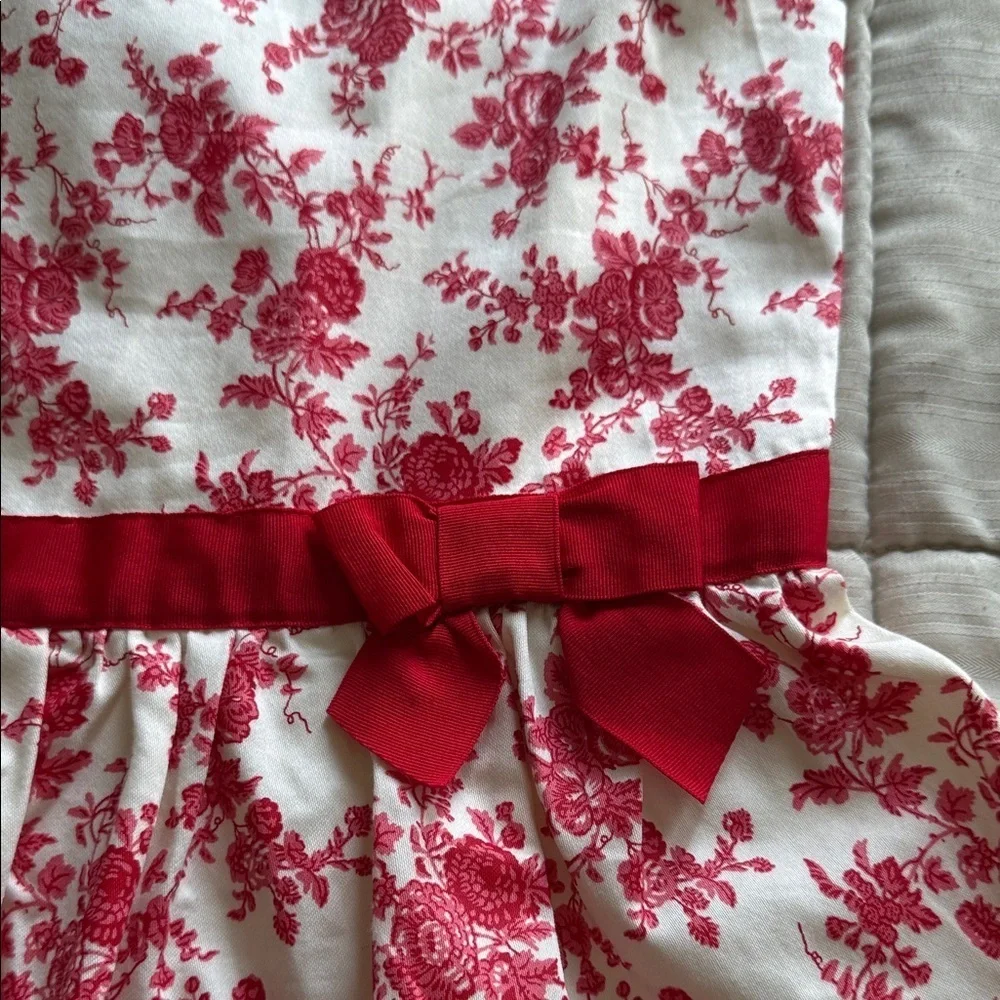 Janie and Jack Girls 8 Red Floral Ruffle Dress Holiday Edition